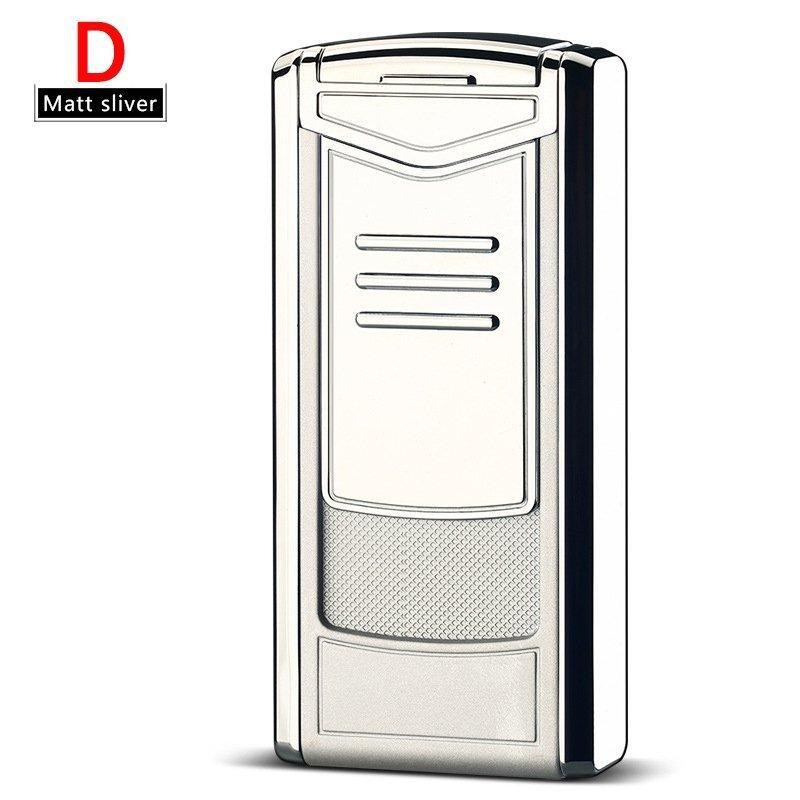 即納 ライター 葉巻ライター 防風 おしゃれ ガスライター メタルライター 充填式ライター 注入式ライター トリプル ターボ ジェット ライター 防風 軽量 w255D(シルバー)