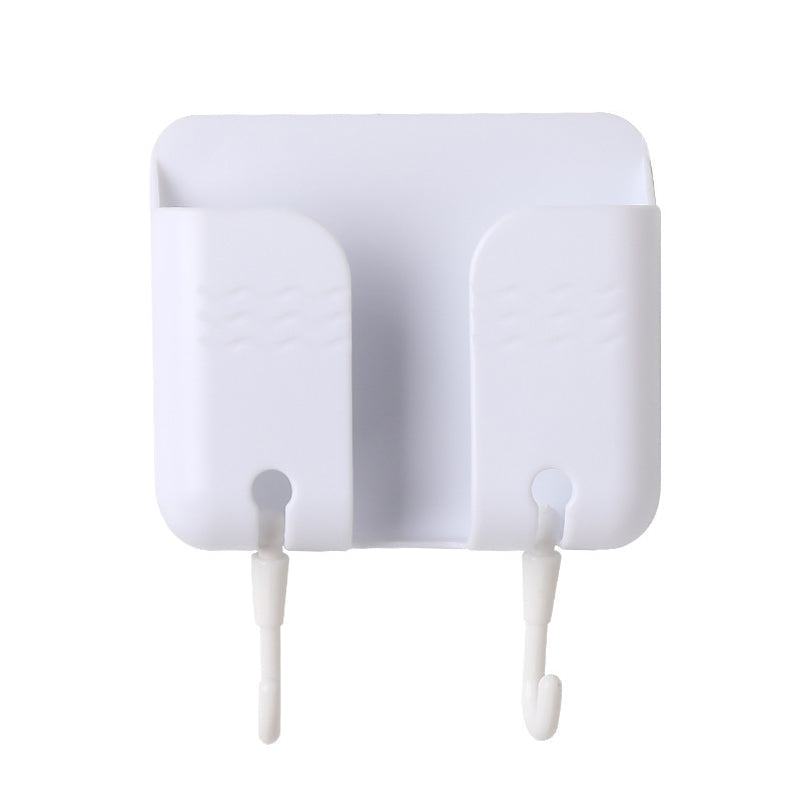 壁掛け 収納 スマホスタンド リモコンスタンド 黄色1個 携帯 ホルダー 充電コード穴あり フック付き テープ付 便利 小物入れ ラック 家具 インテリア おしゃれ
