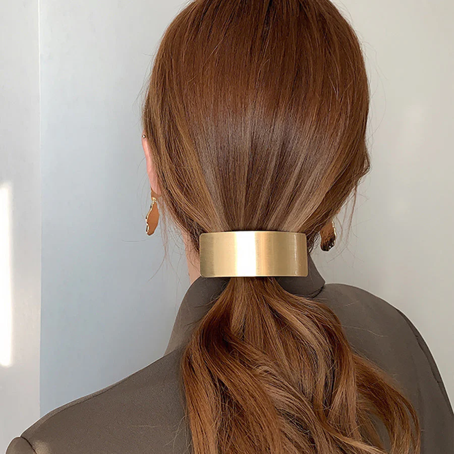 (B)バレッタ ヘアクリップ 髪飾り ヘアアクセサリー  ゴールド ヘアアレンジ 髪留め まとめ髪 オフィス 発表会 卒業式 入学式