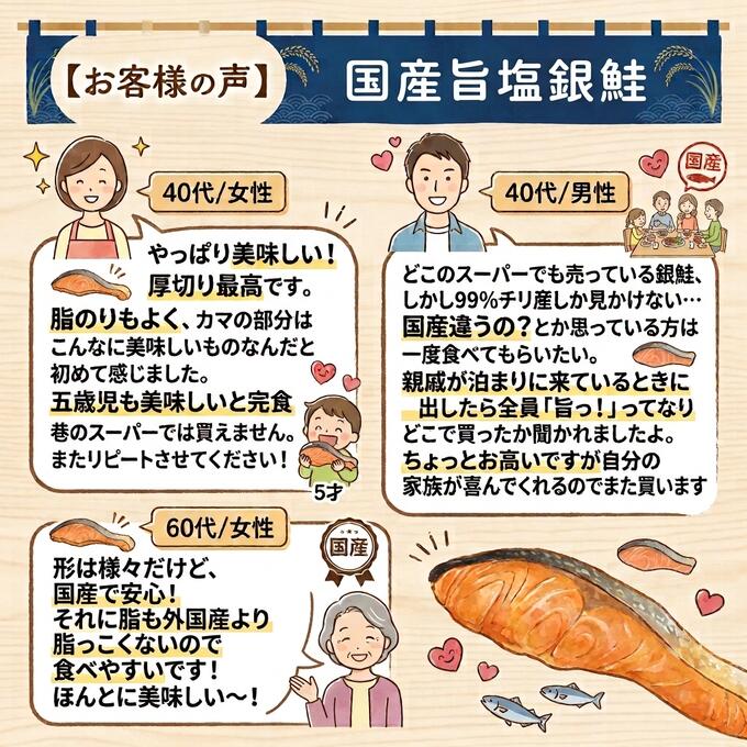 国産塩銀鮭 2kg20切（10切×2）送料無料