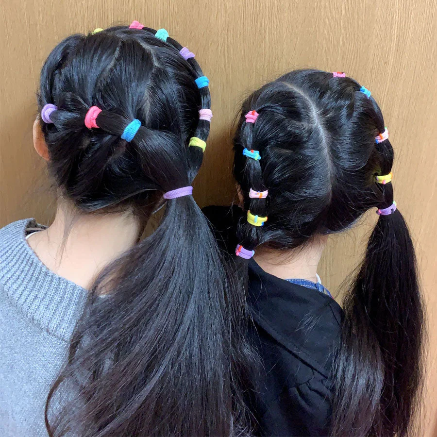 (ブラック)からまないゴム 小 セット ヘアゴム ベビーゴム 絡まないゴム シンプル KIDS キッズ 子供 痛くない　かわいい 可愛い デイリー 普段使い 日用使い 赤ちゃん BABY ヘアアクセサリー からみにくい 跡つかない