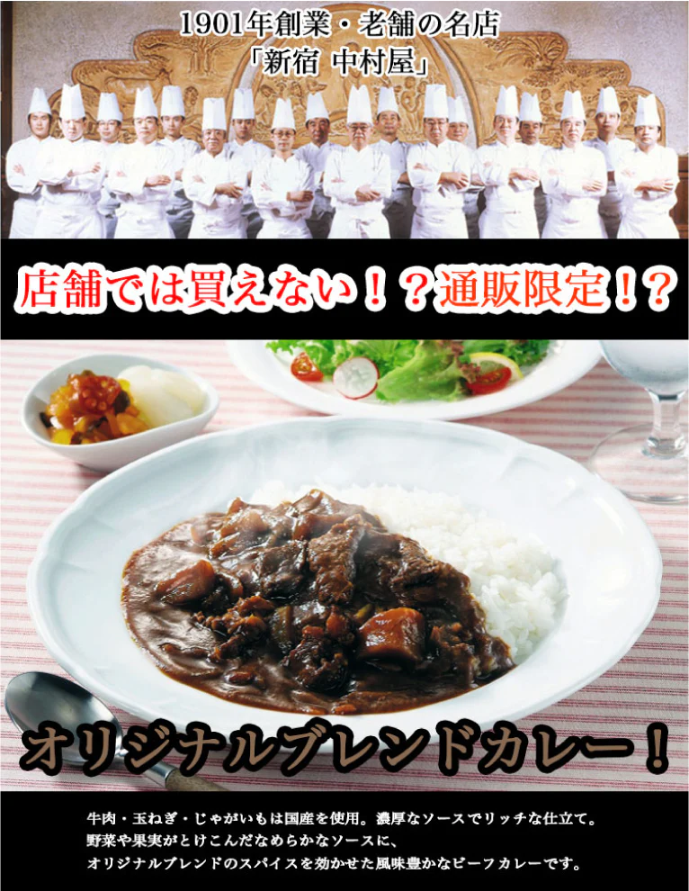 新宿中村屋 国産牛肉のビーフカリー 170g×4個