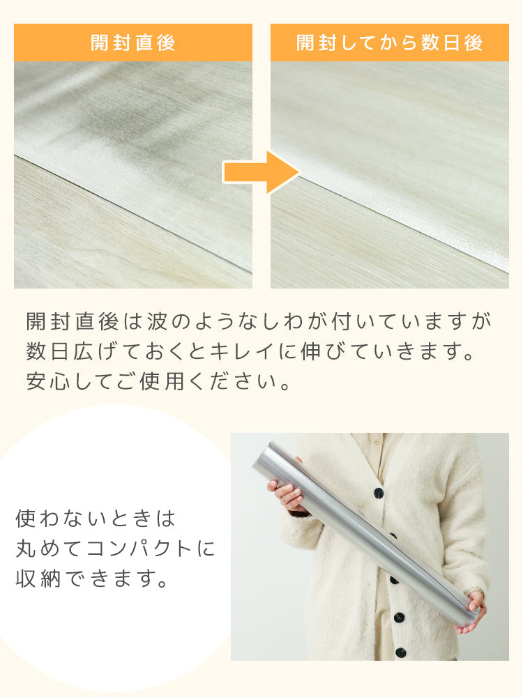 キッチンマット 透明 240cm 拭ける 透明キッチンマット 洗える おしゃれ 長い 北欧 45×240cm クリア 防水 撥水 PVC キッチン マット クリアマット 1.5mm 透明マット 保護シート 台所 カット可能 傷 キズ 凹み防止 床暖房対応