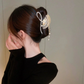 (ゴールド)ヘアクリップ ゆらゆらチェーン付き 髪留め 髪飾り 扇子 ヘアアクセサリー オシャレ上品 パーティー飾り