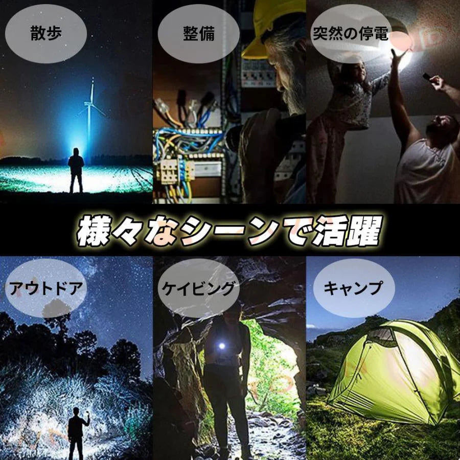 ledライト高輝度 明るい ヘッドランプ へっとライト 電量ディスプレイ可能 大容量バッテリー 角度調節可能 長時間使用 軽量 防水 防災 アウトドア キャンプ ｗ609A(ブラック)