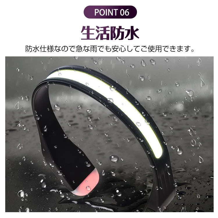 ヘッドライト 充電式 LED 釣り 防水 登山 キャンプ 防災 SOS ヘッドランプ ハンズフリー 懐中電灯 アウトドア 作業灯 USB 広角 軽量 仕事 点検 作業灯 od581【防災グッズがお得】