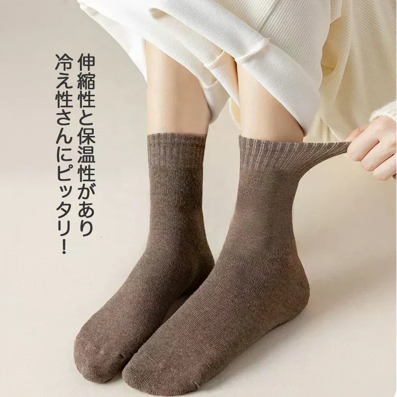 【ご予約商品 2025年3月上旬入荷分】レディースソックス 裏起毛 厚手 5足セット  防寒 暖かい靴下 無地  女性用靴下 冷え性対策 保温 あったか厚手靴下