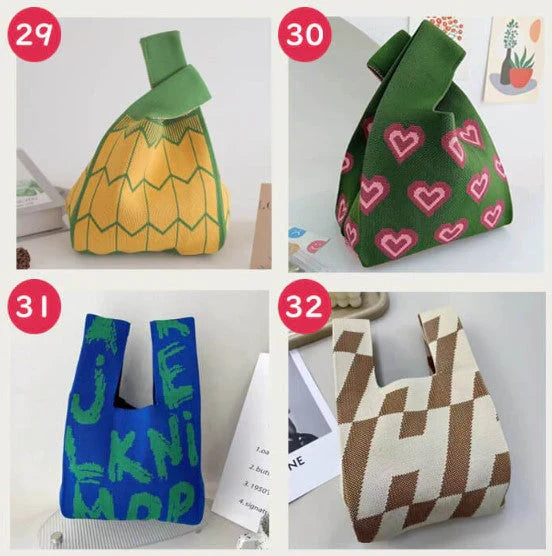 【3】【同柄2個セット】【予約商品・発送時期は商品説明に記載】ニット バッグ ニットバッグ 同柄 2個セット マルシェバッグ ニット トートバッグ 縦型 クロシェ編み かぎ針 ハンドバッグ マルシェ 韓国 ミニバッグ ミニバッグ 送料無料 ギフト プレゼント