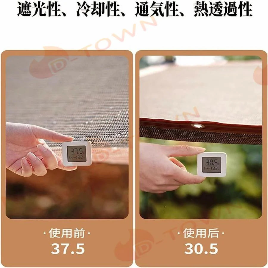 遮光ネット 日除けシェード エッジ強化グロメットシェードクロス 90％遮光率 屋外 ベランダ サンシェード オーニング 3*4m  温室 日焼け止めネット w617E(ブラック)