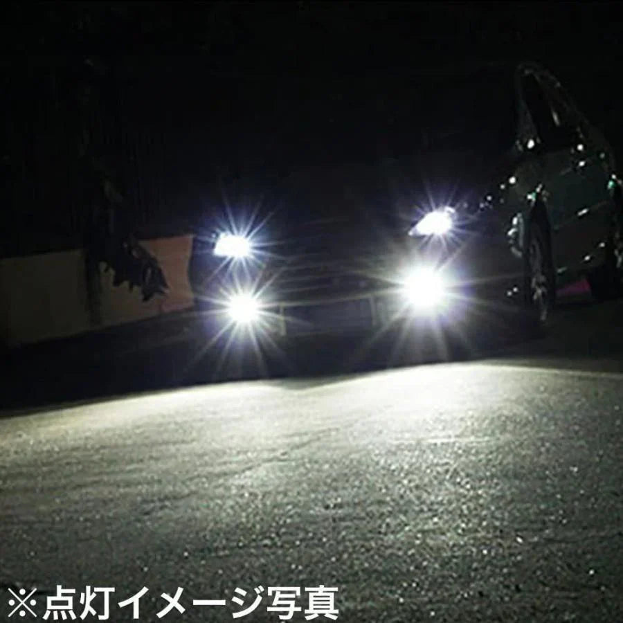 LEDフォグランプ H3 6000k-ポーペ 60W 1200LM 12V/24V兼用 無極性 CSPチップ搭載 両面発光 ホワイト 高輝度 2本セット w221A(ホワイト)