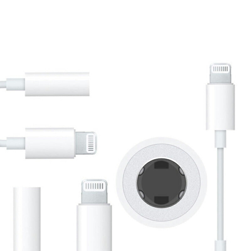 apple 3.5mmAUXジャック 変換ケーブル 白色 ライトニングジャックをauxジャックに変換アダプタ lightningオス 3.5auxメス 音楽再生 iPhone 7以上対応