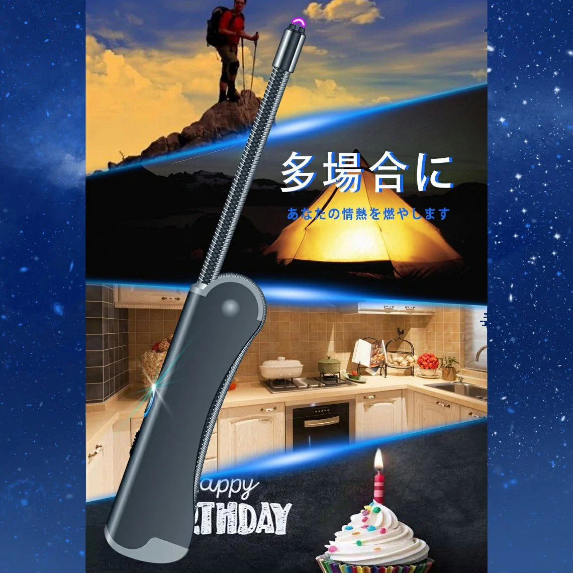 電子ターボライター USB充電式 メンズ USB フレームレス 折りたたみ式 防風 喫煙 アクセサリ チャッカマン 折りたたみ 新モデル タバコとアウトドア両用 USB充電式 プラズマライター コンパクト＆軽量 電子ターボライター w116B(シルバー)