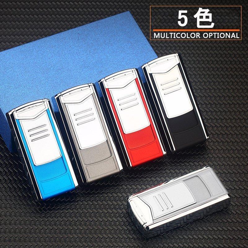 即納 ライター 葉巻ライター 防風 おしゃれ ガスライター メタルライター 充填式ライター 注入式ライター トリプル ターボ ジェット ライター 防風 軽量 w255C(レッド)