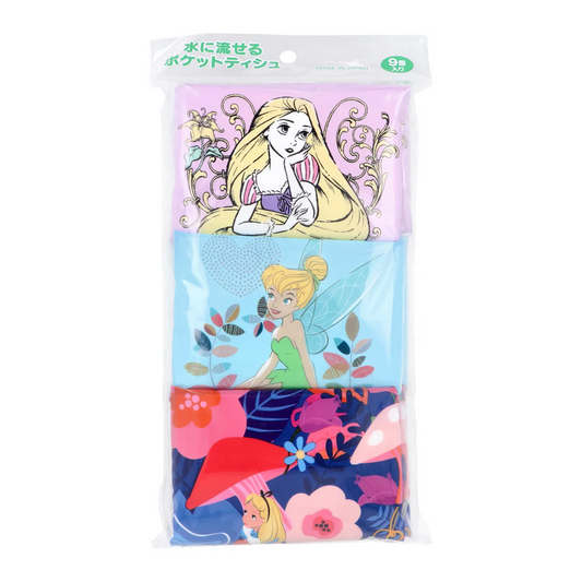 ハヤシ商事 水に流せるプリントティシュ ディズニークラシック 天然パルプ100％ 8組16枚 9個入り X10パック