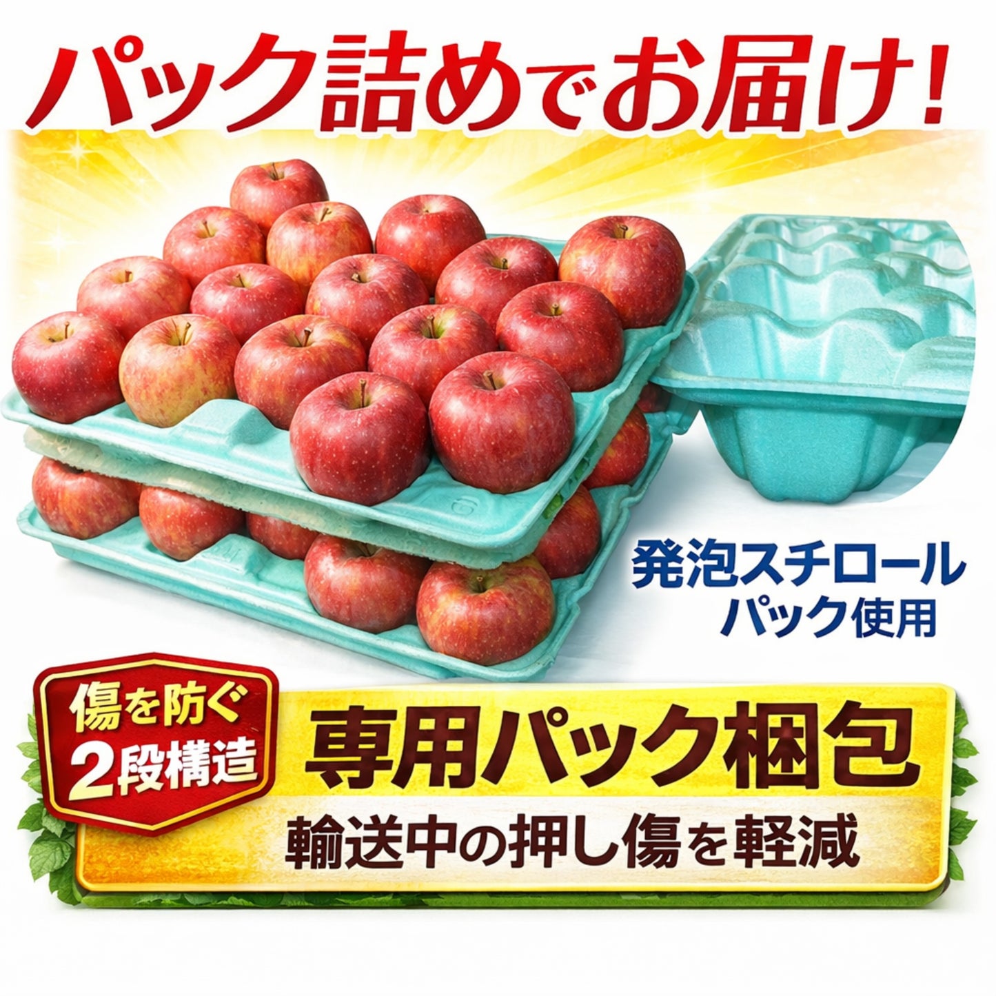 クール便　青森県産　訳あり　りんご　スマートフレッシュ！　有袋ふじ　22-46玉　10kg　　送料無料！