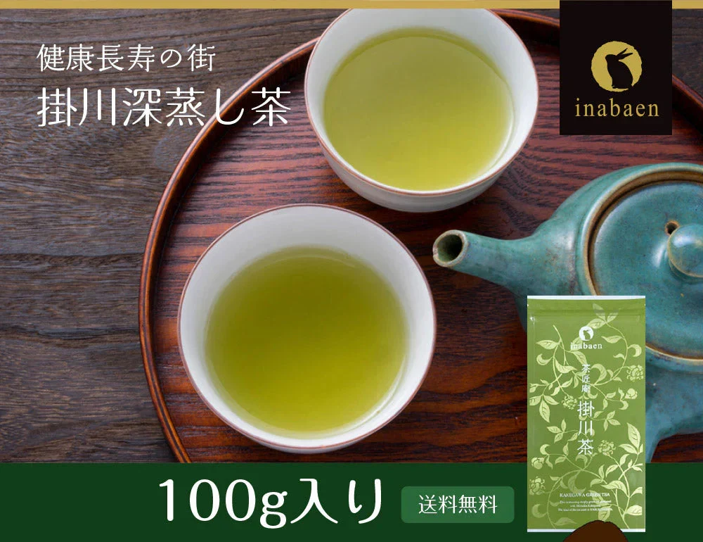 日本橋いなば園 静岡深蒸し茶 掛川茶 100g メール便 送料無料