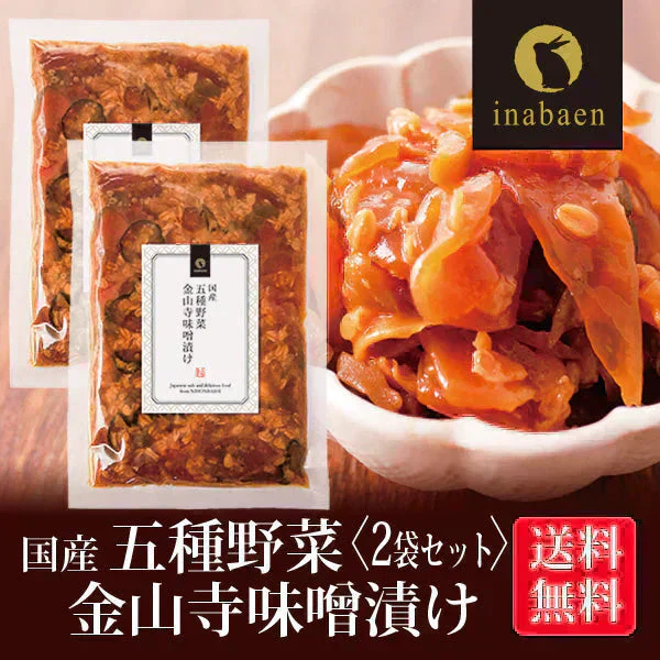 【2個セット】日本橋いなば園 国産五種野菜金山寺味噌漬け 180g ネコポス メール便送料無料