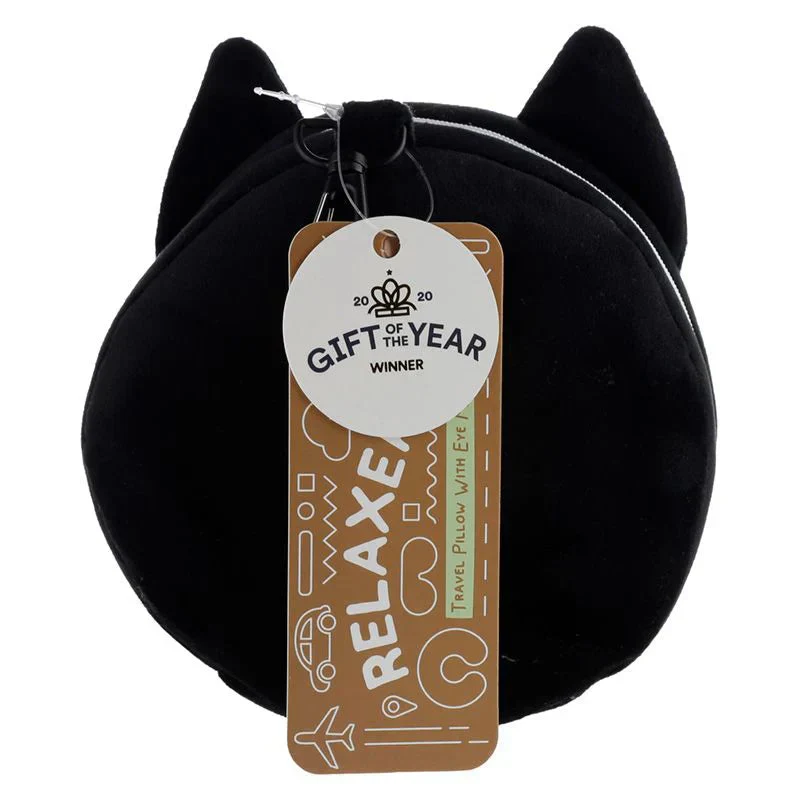 【黒猫のフェリン・ファイン】Relaxeazzz アイマスク付もちもちピロー
