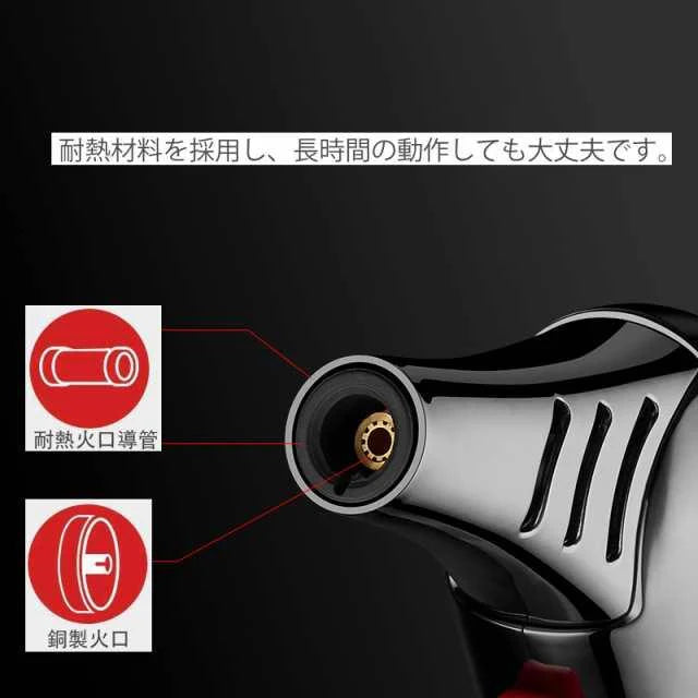 ライター 電子ライター ガス式 父の日 小型 防風 軽量 薄型 おしゃれ 誕生日 記念日 プレゼント 多用途 ガスバーナー 協力集中炎 料理 作業 火起こし w257C(ゴールド)