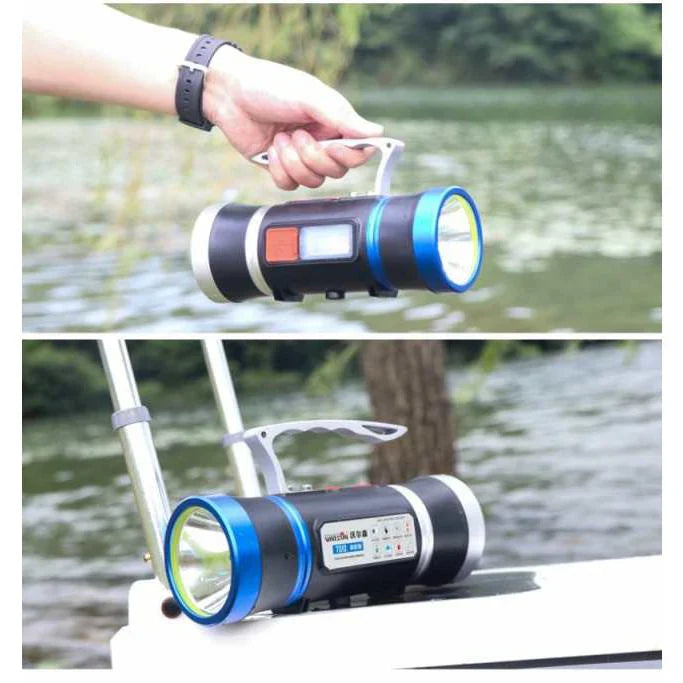 即納商品 ハンドライト 前照灯 車幅灯 集魚灯 投光器 LED USB 充電式 2モード切替 高輝度 1000LM 900M照射 大容量電池 軽量 小型 防水 w390