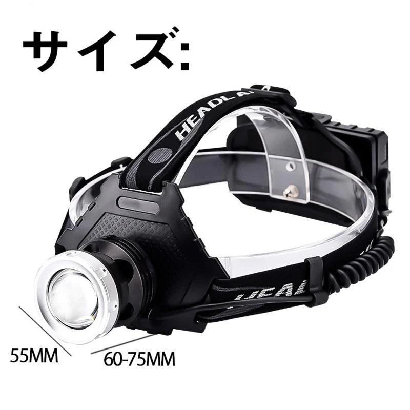 LEDヘッドライト 超強ルーメン 最高輝度 2020最新仕様 5段階の点灯モード(w016)