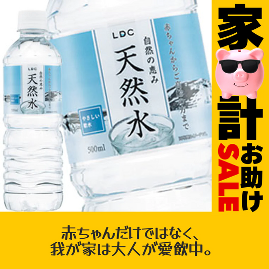 【家計お助けセール】赤ちゃんのミルクにも使えるやさしいお水 ライフドリンクカンパニー ミネラルウォーター 自然の恵み天然水 500mlPET×48本［24本×2箱］［賞味期限：1年以上］［送料無料］【約1週間で出荷】国産天然水 国産水 軟水 赤ちゃん