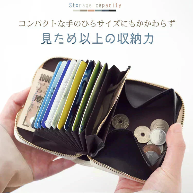 ミニ財布 「ネイビー」 お札折らない レディース メンズ 本革 二つ折り レザー カードケース 小銭入れ コインケース フラグメントケース プレゼント sg169-ne