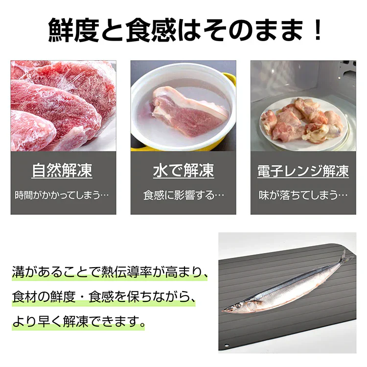 販売終了　【ライトグレーMサイズ】解凍プレート 解凍まな板 SNS話題 急速解凍 時間短縮