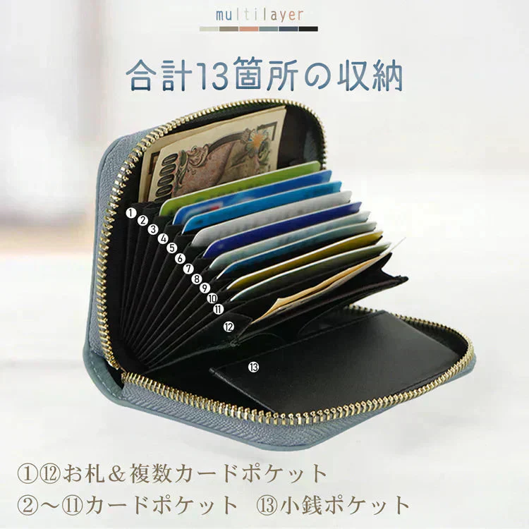 ミニ財布 「カーキ」 お札折らない レディース メンズ 本革 二つ折り レザー カードケース 小銭入れ コインケース フラグメントケース プレゼント