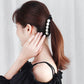(ブラック)バナナクリップ ヘアクリップ 大きめ パール ヘアアクセサリー 髪留め 結婚式 パーティ シンプル 大人かわいい
