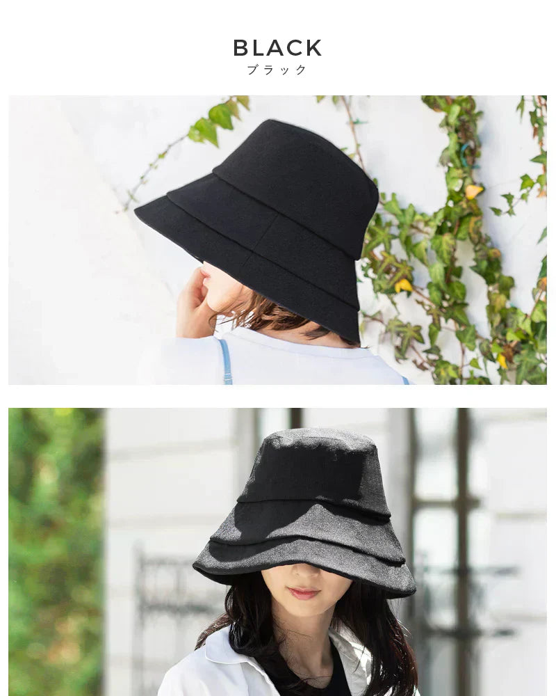 【Fサイズ56-58.5cm-ブラック】【商品名：クラシカルブリムハット】