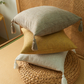 【ピンク(2枚セット)　フリンジ付き】クッションカバー 45×45cm 北欧 おしゃれ 冬 2枚セット フリンジ付き 丸洗いOK 柔らか かわいい 汚れ防止 洗える 無地 インテリア 替えカバー 伸縮性 ソファカバーと合わせ 新生活 転居 引っ越し 12色