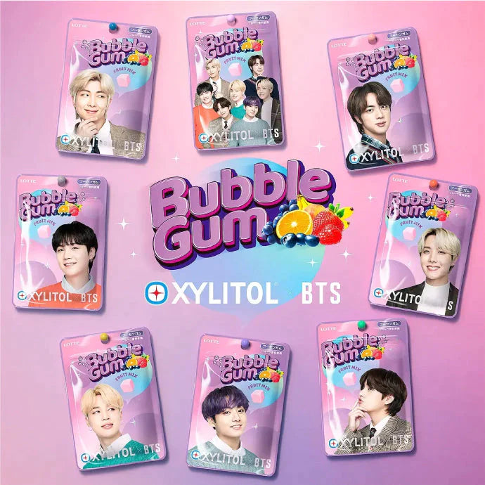 キシリトール×BTS バブルガム〈フルーツミックス〉 ロッテ キシリトールガム 3袋セット【bts フーセンガム 防弾少年団 ARMY アーミー バンタン】BTSガム【メール便送料無料】