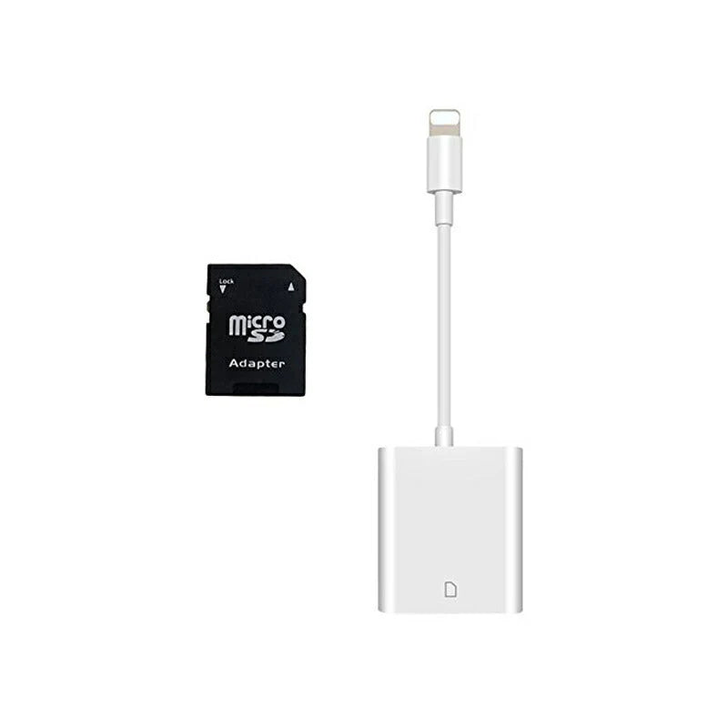 iPhone用SDカードリーダー lightning⇔SDアダプタ ケーブル iPad Lightningライトニング専用 アイパッド データ転送 バックアップ 写真 映像 ファイル 保存移動