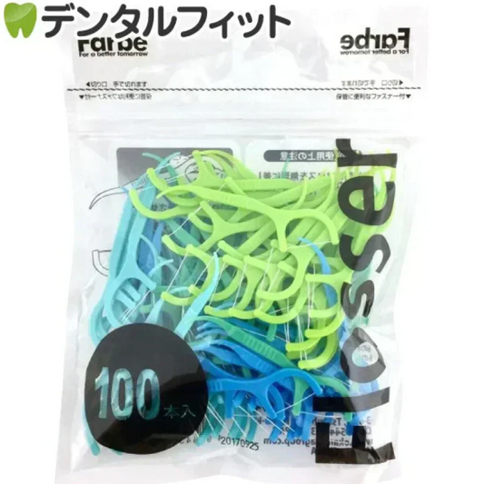 デンタルフロス Farbe Flosser (ファルベフロッサー) ブルー系 1袋(100本入)