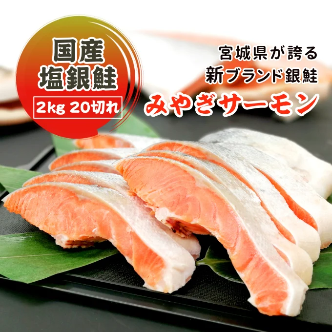 国産塩銀鮭 2kg20切（10切×2）送料無料