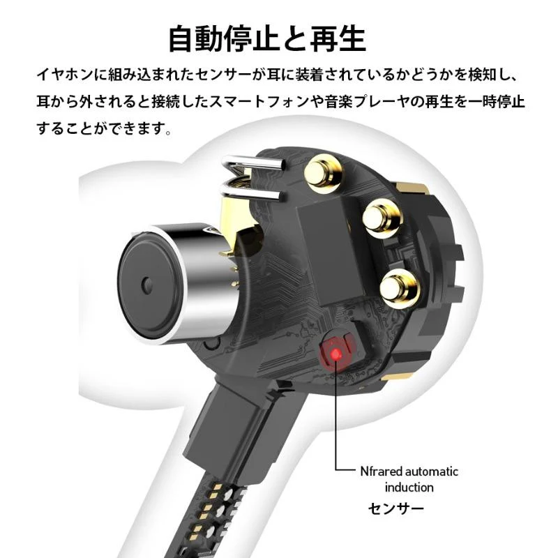 ブルートゥース イヤホン ワイヤレスイヤホン Bluetooth 5.0 自動ペアリング 両耳 IPX7防水 w054B(ブラック)