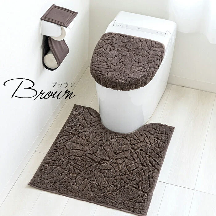 【グリーン レギュラータイプ】消臭機能付き トイレタリー セット レギュラー  消臭 消臭効果 洗える シンプル オシャレ モダン リーフ柄 幾何柄