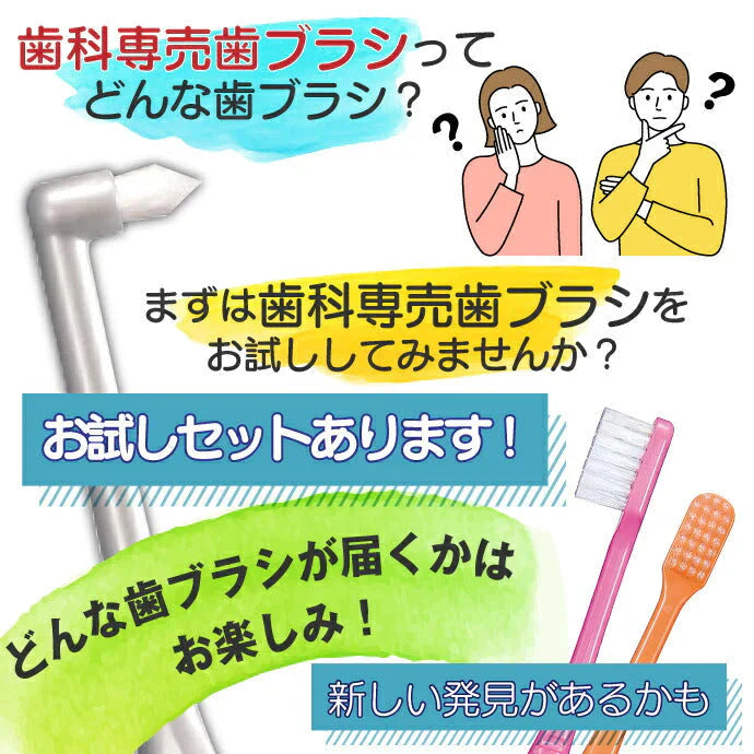 歯科専売品歯ブラシお楽しみ5本セット タフト24入り ラウンド毛 Mふつう他 大人用 歯科専用 お試し【メール便送料無料】