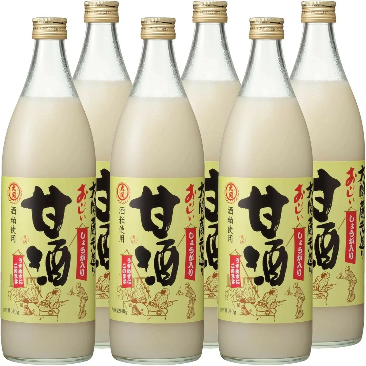【送料無料】大関 おいしい甘酒 生姜入り 瓶 940ml×6本