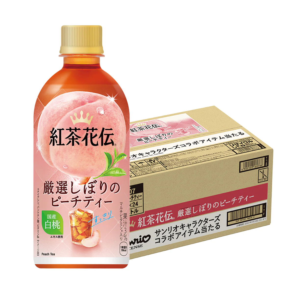 【送料無料】コカコーラ 紅茶花伝  CRAFTEA 贅沢しぼりピーチティー 440ml×1ケース/24本