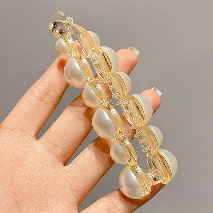バナナクリップ ヘアクリップ 大きめ パール ヘアアクセサリー 髪留め 結婚式 パーティ シンプル レディース クリップ 人気 まとめ髪 髪飾り 大人かわいい 韓国