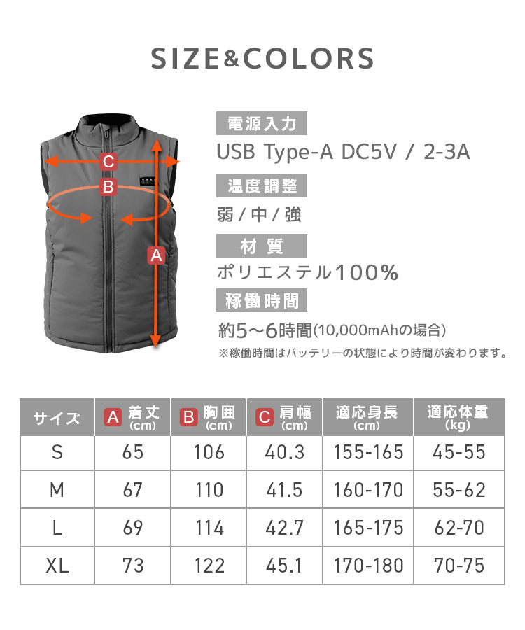 【Lサイズ】【ブラック】電熱ベスト 発熱ベスト ヒーターベスト ヒーター付きベスト 電熱ジャケット 電熱ウェア 電気ベスト 3段温度調整 防寒ベスト 加熱ベスト インナー レディース メンズ 男女兼用 防寒 通勤通学 アウトドア バイク