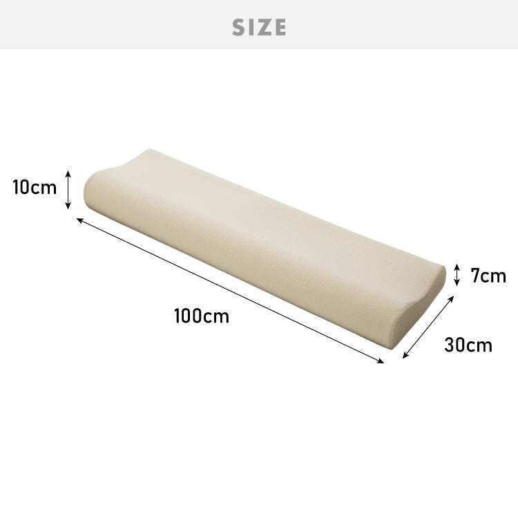 (カラー：アイボリー/タイプ：高反発)まくら 高反発 ロングピロー 幅100cm 洗えるカバー ウレタン 190N パイル生地 硬め 寝返り 安眠 睡眠 快眠 ロング枕 枕 【送料無料】