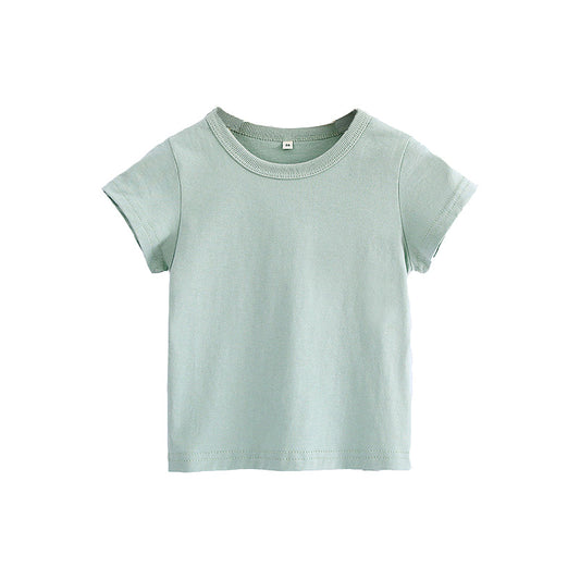 半袖 Tシャツ ミント 130cm 100％綿 無地 子供 キッズ 100 110 120 130 140 150 コットン 吸汗速乾 幼稚園 小学校 体育 体操着 発表会 運動会 ダンス 洗い替え 白 黒シャツ