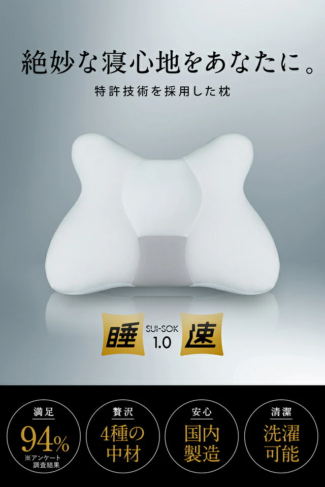 睡速1.0  枕 専用カバー付き