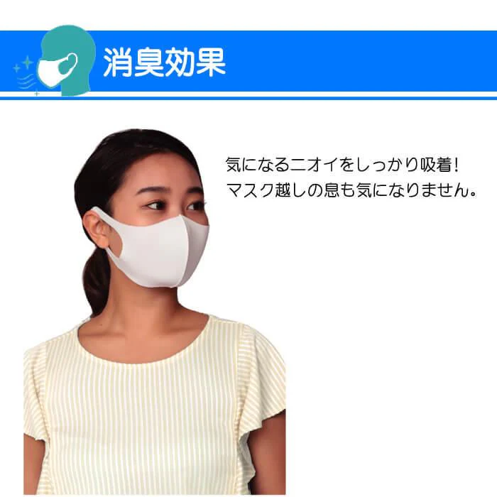 【ホワイト3枚】マスク 3枚セット 消臭 洗える マスク超しの息さわやか 消臭フィットマスク 在庫あり 男女兼用 大人 立体 伸縮性 繰り返し洗える ウィルス飛沫 花粉 防寒 紫外線蒸れない 耳が痛くならない