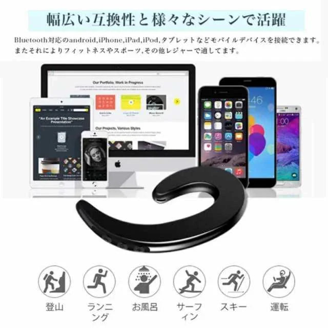 当日発送 レッド 耳掛け式 イヤホン Bluetooth 片耳 ブルートゥース 超軽量 IPX7防水 ノイズキャンセリング 自動ペアリング マイク内蔵 ハンズフリー通話 w241C(ホワイト)