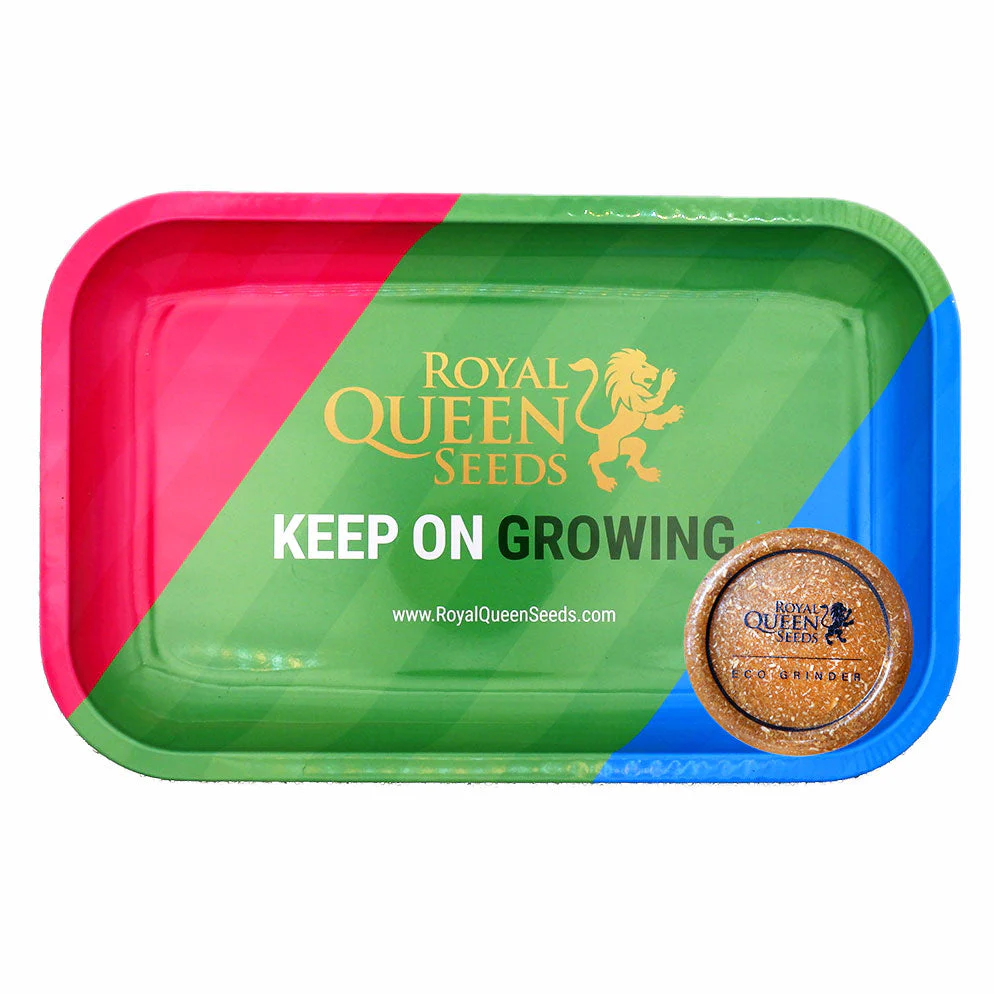 【正規品】ROYAL QUEEN SEEDS メタルトレイ＆グラインダー セット  手巻きタバコ 喫煙具 おしゃれ メタルトレー インテリア 雑貨 アウトドア キャンプ用品
