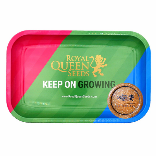 【正規品】ROYAL QUEEN SEEDS メタルトレイ＆グラインダー セット  手巻きタバコ 喫煙具 おしゃれ メタルトレー インテリア 雑貨 アウトドア キャンプ用品